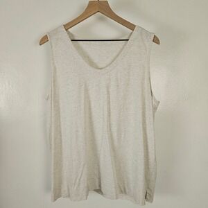 J.jill Pure Jill Soft V-Neck Layering Tank Sz XL Oatmeal Heather Top Shirt